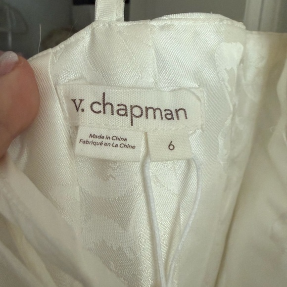 (NWT) V. Chapman White Tiered Dress with Pearl Details - Luciana - Picture 6 of 6